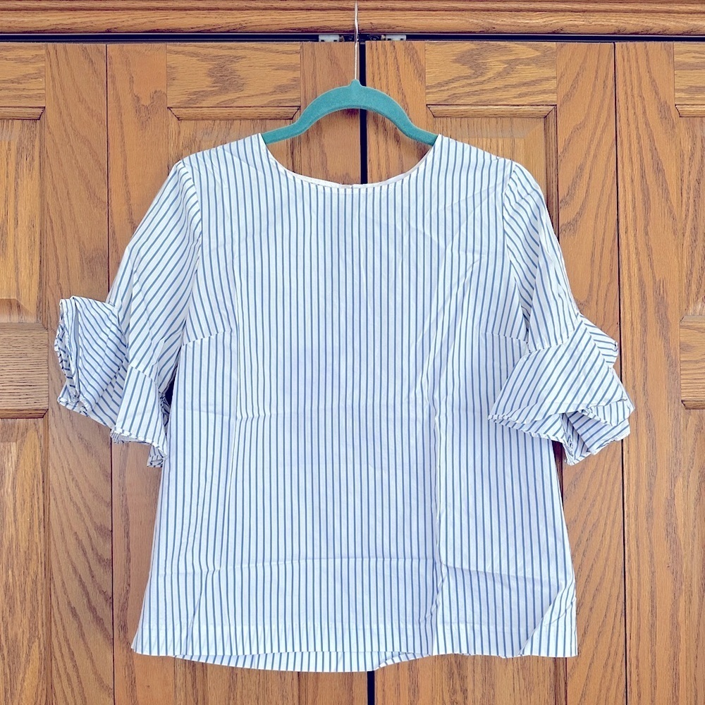 Calvin Klein Blue & White Striped Top